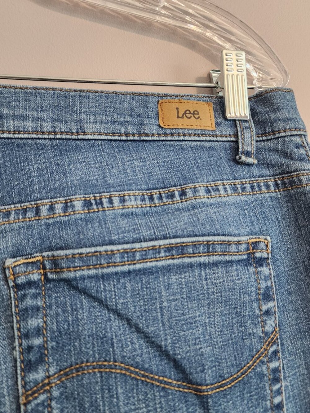 2/$22 Lee Mid Rise Relaxed Fit Straight Leg Blue Jeans Size 14 Long - Picture 10 of 12